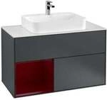 V&B Waschtischunterschrank Finion 100, Pl wh. m, Reg li Peo, md bl. m Lac