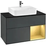 V&B Waschtischunterschrank Finion 100, Pl b m, Reg re gol m, md bl. m Lac
