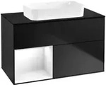 V&B Waschtischunterschrank Finion 100x60,3 cm, Rg l glo wh. Lac, bla m Lac