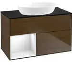 V&B Waschtischunterschrank Finion 100, Pl bla m, Reg glo wh. Lac, wal ven