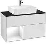 V&B Waschtischunterschrank Finion 100, Pl w m, Rg l glo wh. Lac, wh. m Lac