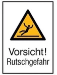SafetyMarking Warnschild Aluminium B262xH371 mm Vorsicht Rutschgefahr ; wolk