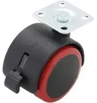 BGS Do it yourself Lenk-Doppelrolle mit Bremse 80338, rot/schwarz, 50 mm