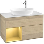 V&B Waschtischunterschrank Finion 100, Pl wh. m, Reg gol m Lac, Oa ven