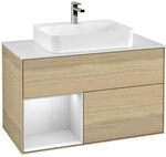 V&B Waschtischunterschrank Finion 100, Pl wh. m, Reg li wh. m Lac, Oa ven