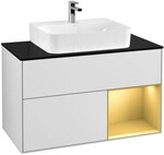 V&B Waschtischunterschrank Finion 100, Pl bla m, Reg re gol m, wh. m Lac