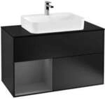 V&B Waschtischunterschrank Finion 100, Pl b m, Rg li Anthrac. m, bla m Lac