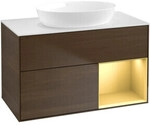 V&B Waschtischunterschrank Finion 100, Pl wh. m, Reg gol m Lac, wal ven