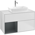 V&B Waschtischunterschrank Finion 100, Pl wh. m, Reg md m Lac, wh. m Lac