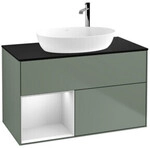 V&B Waschtischunterschrank Finion 100, Pl bla m, Reg wh. m Lac, Oli. m Lac