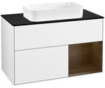 V&B Waschtischunterschrank Finion 100x60,3 cm, Reg re wal ven, glo wh. Lac