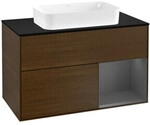 V&B Waschtischunterschrank Abdeckplatte bla m Finion 100x60,3cm, Reg re Anthrac. m,