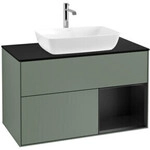 V&B Waschtischunterschrank Finion 100, Pl bla m, Reg bla m Lac, Oli. m Lac