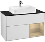 V&B Waschtischunterschrank Finion 100, Pl bla m, Reg re Oa ven, wh. m Lac