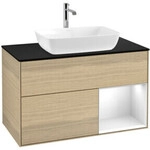 V&B Waschtischunterschrank Finion 100, Pl bla m, Reg glo wh. Lac, Oa ven