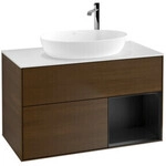 V&B Waschtischunterschrank Finion 100, Pl wh. m, Reg bla m Lac, wal ven