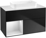 V&B Waschtischunterschrank Finion 100x60,3 cm, Reg li wh. m Lac, bla m Lac