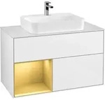 V&B Waschtischunterschrank Finion 100, Pl wh. m, Reg li gol m, glo wh. Lac