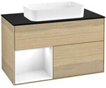 V&B Waschtischunterschrank Finion 100x60,3 cm, Reg li glo wh. Lac, Oa ven