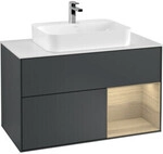 V&B Waschtischunterschrank Finion 100, Pl w m, Reg re Oa ven, md bl. m Lac