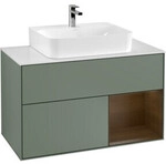 V&B Waschtischunterschrank Finion 100, Pl we m, Reg re wal ven, Oli. m Lac