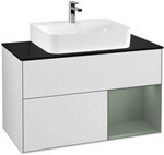 V&B Waschtischunterschrank Finion 100, Pl b m, Rg re Oli. m Lac, wh. m Lac