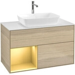 V&B Waschtischunterschrank Finion 100, Pl wh. m, Reg gol m Lac, Oa ven