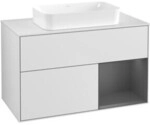 V&B Waschtischunterschrank Finion 100x60,3 cm, Rg re Anthrac. m, wh. m Lac