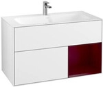 V&B Waschtischunterschrank Wandbeleuchtung Finion 99,6x59,1cm, Reg re Peo, glo wh.