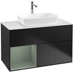 V&B Waschtischunterschrank Finion 100, Pl wh. m, Reg Oli. m Lac, bla m Lac