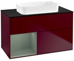 V&B Waschtischunterschrank Finion 100x60,3 cm, Reg li Oli. m Lac, Peo Matt