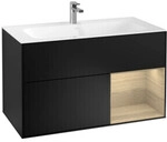 V&B Waschtischunterschrank Finion Reg re Oak Veneer, Black matt lacquer