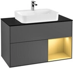 V&B Waschtischunterschrank Finion 100, Pl bla m, Reg re gol m, Anthrac. m