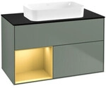 V&B Waschtischunterschrank Finion 100x60,3 cm, Reg li gol m, Oli. m Lac