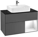 V&B Waschtischunterschrank Finion 100, Pl b m, Rg r g wh. Lac, Anthrac. m