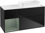 V&B Waschtischunterschrank Finion 120x60 cm, Reg li Oli. m Lac, bla m Lac
