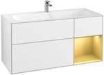 V&B Waschtischunterschrank Finion 119,6x59,1cm, Reg re gol m, glo wh. Lac