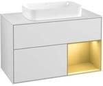 V&B Waschtischunterschrank Abdeckplatte wh. m Finion 100x60,3cm, Reg re gol m, wh. m
