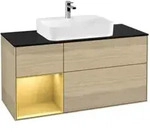 V&B Waschtischunterschrank Finion 120cm, Pl bla m, Reg li gol m, Oa ven