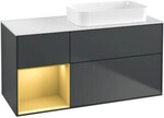 V&B Waschtischunterschrank Finion 120x60 cm, Reg li gol m, md bl. m Lac