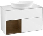 V&B Waschtischunterschrank Finion 100, Pl wh. m, Reg wal ven, glo wh. Lac