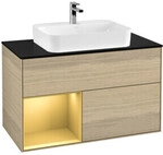 V&B Waschtischunterschrank Finion 100, Pl bla m, Reg li gol m, Oa ven