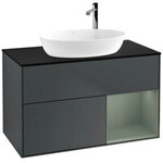 V&B Waschtischunterschrank Finion 100, Pl b m, Rg Oli. m Lac, md bl. m Lac
