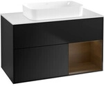V&B Waschtischunterschrank Finion 100x60,3 cm, Reg re wal ven, bla m Lac