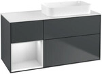V&B Waschtischunterschrank Finion 120x60 cm, Rg li wh. m Lac, md bl. m Lac