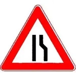 VKZ.121-10 Dreieck 900mm verengte Fahrbahn rechts RAL-G&uuml;tezeichen Folie RA1