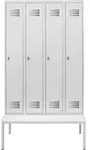 STIER Garderobenspind Premium mit Sitzbankuntergestell 4 Abteile Drehriegel...