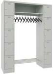 Stier Garderobe, 2 S&auml;ulen mit 5 F&auml;chern, 300 mm AB, Hutablage 900 mm, Drehr.,...