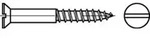 DIN 97 Senkkopf-Holzschraube 4,5x25 Messing blank Schlitz