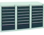 Stumpf Schubladenschrank Serie STS 410, 21 Schubladen lichtgrau (18x100, 3x200mm)